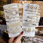 2022 Nouă Moda Femei Fete Perle Acrilice Acele de păr Clip laterală Bijuterii de păr La modă Geometrică Articole pentru cap Accesorii pentru păr Barrette