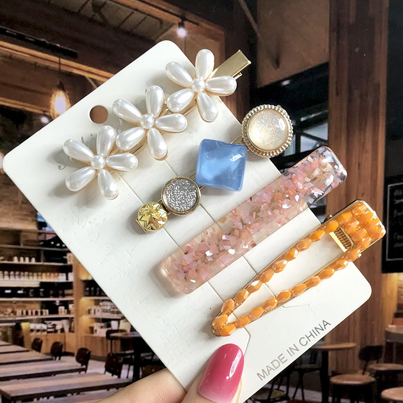 Agrafă de păr la modă coreeană 2022 pentru femei, noua fată la modă, accesorii de păr cu cristale de perle, bijuterii de păr