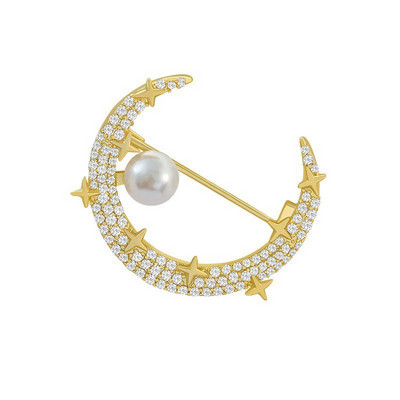 Timlee X165 New Simple Temperamental Leaf Moon Alloy Bros Pins Fashion Jewelry Veleprodaja.