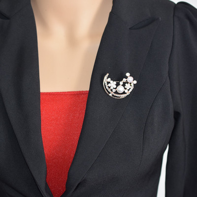 Timlee X165 New Simple Temperamental Leaf Moon Alloy Bros Pins Fashion Jewelry Veleprodaja.