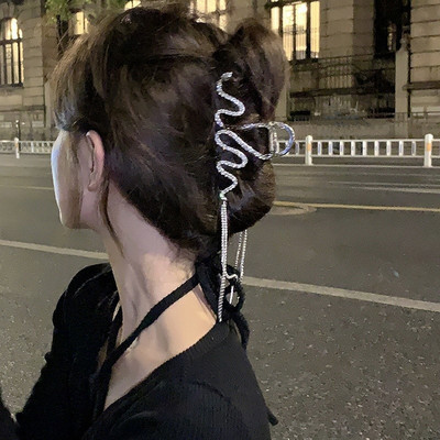 Agrafe pentru gheare de păr cu ciucuri de cristal cu stras de modă pentru femei, fete, agrafe geometrice de păr, crab, accesorii pentru păr