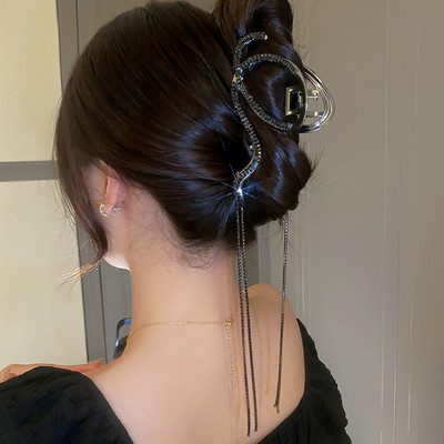 Agrafe pentru gheare de păr cu ciucuri de cristal cu stras de modă pentru femei, fete, agrafe geometrice de păr, crab, accesorii pentru păr