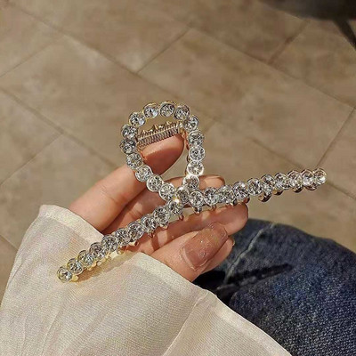 Agrafe pentru gheare de păr cu ciucuri de cristal cu stras de modă pentru femei, fete, agrafe geometrice de păr, crab, accesorii pentru păr