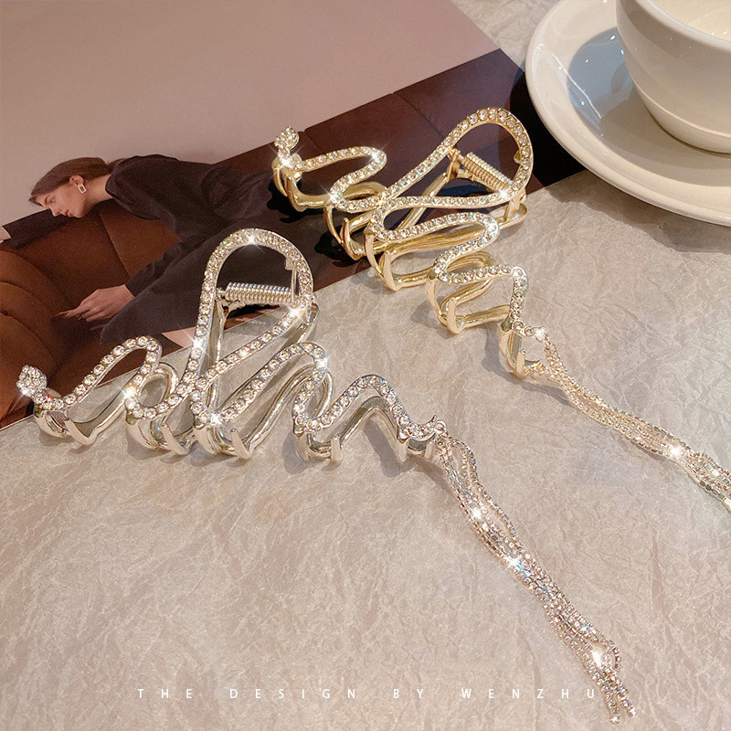 Agrafe pentru gheare de păr cu ciucuri de cristal cu stras de modă pentru femei, fete, agrafe geometrice de păr, crab, accesorii pentru păr