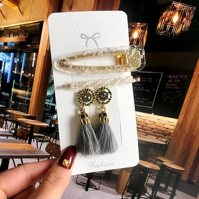 Modni set naušnica Biserne kopče za kosu Ukosnice i naušnice s resicama za žene Akrilne ukosnice Slatke djevojke Dodaci za kosu 2022.