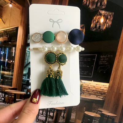 Modni set naušnica Biserne kopče za kosu Ukosnice i naušnice s resicama za žene Akrilne ukosnice Slatke djevojke Dodaci za kosu 2022.