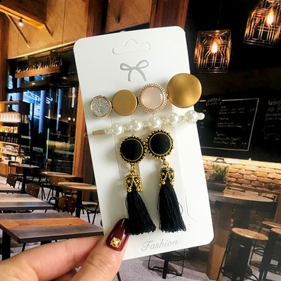 Modni set naušnica Biserne kopče za kosu Ukosnice i naušnice s resicama za žene Akrilne ukosnice Slatke djevojke Dodaci za kosu 2022.