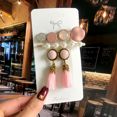 Modni set naušnica Biserne kopče za kosu Ukosnice i naušnice s resicama za žene Akrilne ukosnice Slatke djevojke Dodaci za kosu 2022.