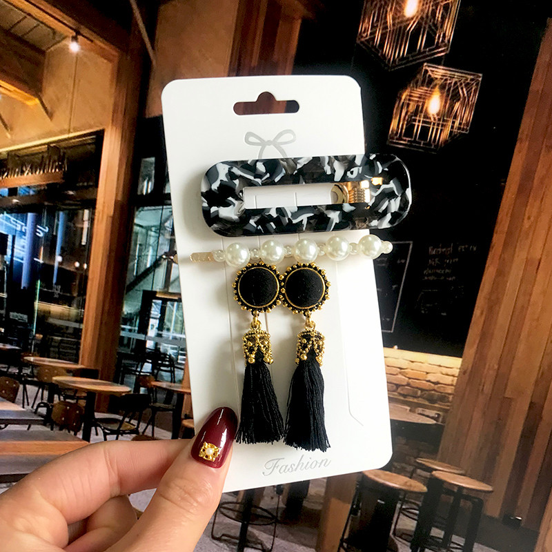 Modni set naušnica Biserne kopče za kosu Ukosnice i naušnice s resicama za žene Akrilne ukosnice Slatke djevojke Dodaci za kosu 2022.