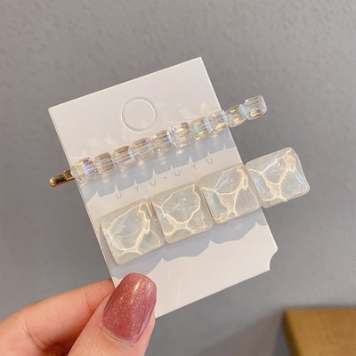 3 bucăți/set femei fete perle acrilice geometrice agrafe de păr dulce agrafe barete accesorii de păr la modă ornament de păr