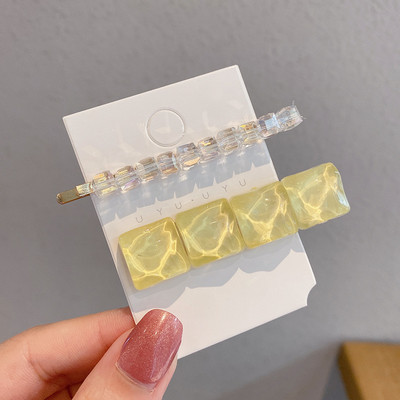 3 bucăți/set femei fete perle acrilice geometrice agrafe de păr dulce agrafe barete accesorii de păr la modă ornament de păr