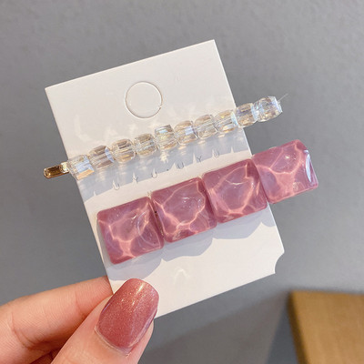 3 bucăți/set femei fete perle acrilice geometrice agrafe de păr dulce agrafe barete accesorii de păr la modă ornament de păr