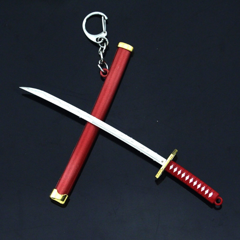 Mini Anime Dēmons Slayer Zobens Atslēgu piekariņš Katana Spoku Asmens Metāla Kulons Atslēgu piekariņi Ieroči Cosplay Rotaļlieta E56F