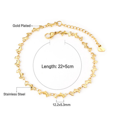 LUXUSTEEL Гривни за глезени от неръждаема стомана Гривни за жени Пискюл Морска звезда Чар Златен цвят връзка Верига на крака Модни бижута за крака