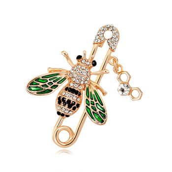 Καρφίτσες Bee Brooch Γυναικεία καρφίτσα από κρύσταλλο εντόμων Καρφίτσα πέτο Μεγάλη καρφίτσα ασφαλείας