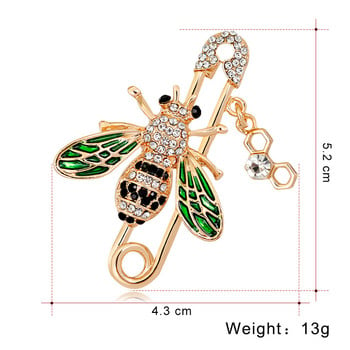 Καρφίτσες Bee Brooch Γυναικεία καρφίτσα από κρύσταλλο εντόμων Καρφίτσα πέτο Μεγάλη καρφίτσα ασφαλείας