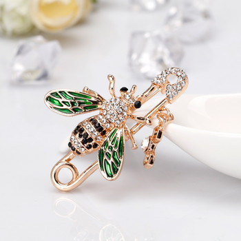 Καρφίτσες Bee Brooch Γυναικεία καρφίτσα από κρύσταλλο εντόμων Καρφίτσα πέτο Μεγάλη καρφίτσα ασφαλείας