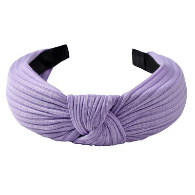 Curele de păr late din bumbac înnodate de culoare solidă pentru femeiTurban tricotat la modă Cerc de păr lat și simplu Accesorii de păr pentru fete Crăciun pentru cap