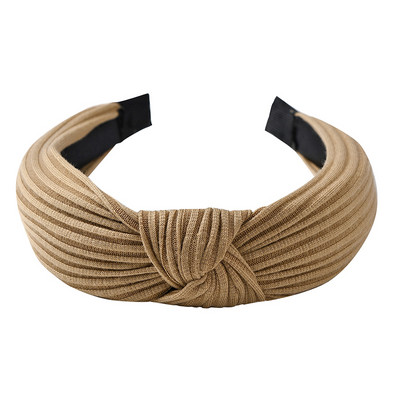 Curele de păr late din bumbac înnodate de culoare solidă pentru femeiTurban tricotat la modă Cerc de păr lat și simplu Accesorii de păr pentru fete Crăciun pentru cap