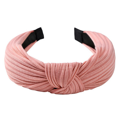 Curele de păr late din bumbac înnodate de culoare solidă pentru femeiTurban tricotat la modă Cerc de păr lat și simplu Accesorii de păr pentru fete Crăciun pentru cap