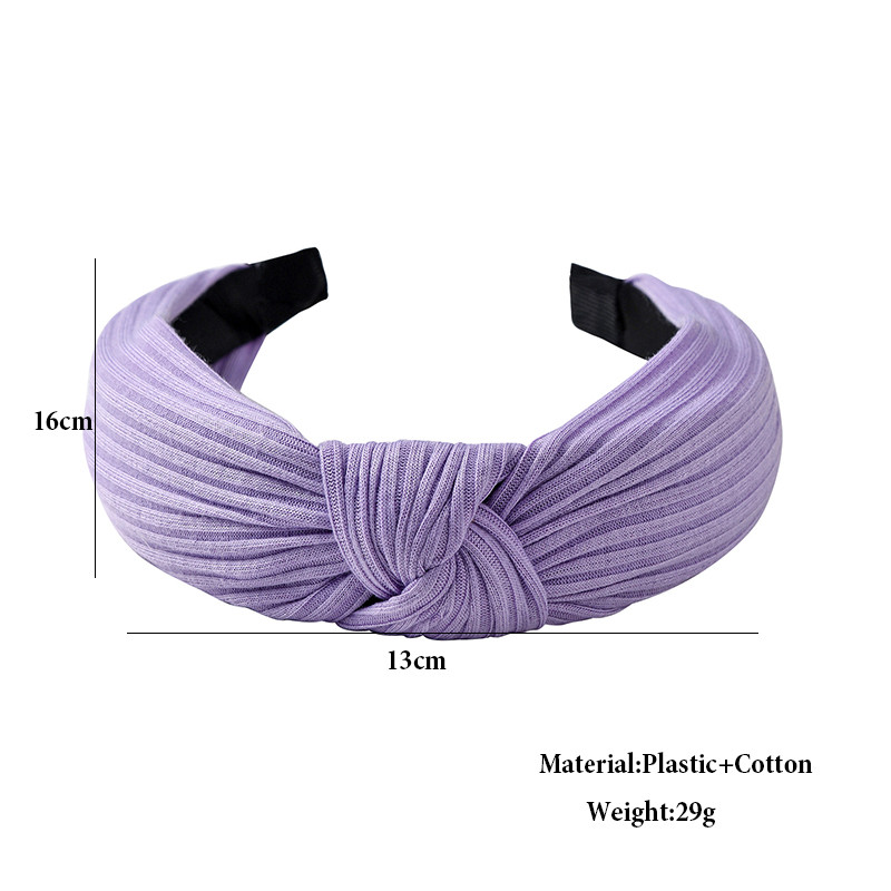 Curele de păr late din bumbac înnodate de culoare solidă pentru femeiTurban tricotat la modă Cerc de păr lat și simplu Accesorii de păr pentru fete Crăciun pentru cap