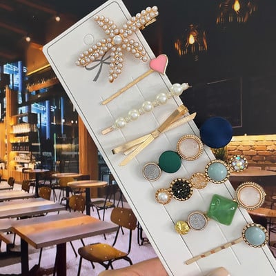 8PCS Fishistar Pearl kopče za kosu Set za žene Akrilne ukosnice za kosu s cvijetom Dodaci za kosu Nakit za djevojke Modne ukosnice