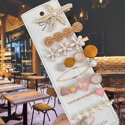 8PCS Fishistar Pearl kopče za kosu Set za žene Akrilne ukosnice za kosu s cvijetom Dodaci za kosu Nakit za djevojke Modne ukosnice