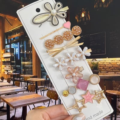 8PCS Fishistar Pearl kopče za kosu Set za žene Akrilne ukosnice za kosu s cvijetom Dodaci za kosu Nakit za djevojke Modne ukosnice