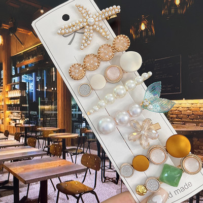 8PCS Fishistar Pearl kopče za kosu Set za žene Akrilne ukosnice za kosu s cvijetom Dodaci za kosu Nakit za djevojke Modne ukosnice