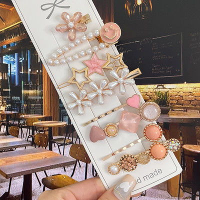 8PCS Fishistar Pearl kopče za kosu Set za žene Akrilne ukosnice za kosu s cvijetom Dodaci za kosu Nakit za djevojke Modne ukosnice