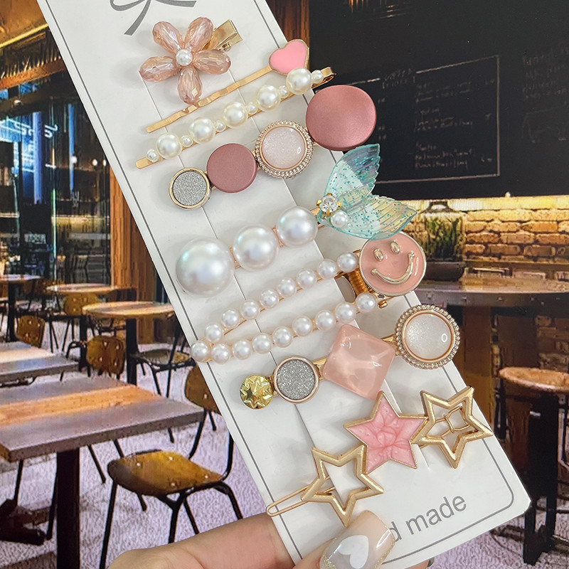 8PCS Fishistar Pearl kopče za kosu Set za žene Akrilne ukosnice za kosu s cvijetom Dodaci za kosu Nakit za djevojke Modne ukosnice