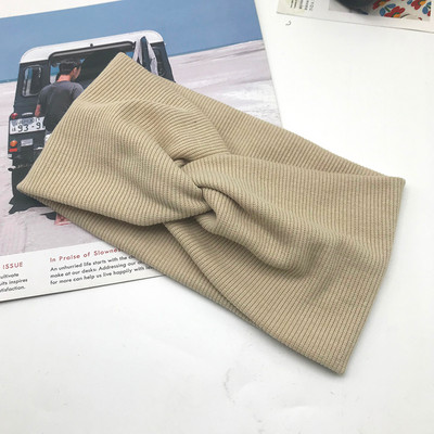 Bentiță pentru femei de culoare solidă Turban lat Twist tricotat Bentita de păr din bumbac Accesorii pentru păr Machiaj înnodat Bandă pentru cap Bijuterii pentru bebeluși