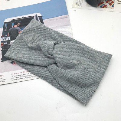 Bentiță pentru femei de culoare solidă Turban lat Twist tricotat Bentita de păr din bumbac Accesorii pentru păr Machiaj înnodat Bandă pentru cap Bijuterii pentru bebeluși