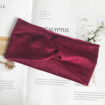 Bentiță pentru femei de culoare solidă Turban lat Twist tricotat Bentita de păr din bumbac Accesorii pentru păr Machiaj înnodat Bandă pentru cap Bijuterii pentru bebeluși