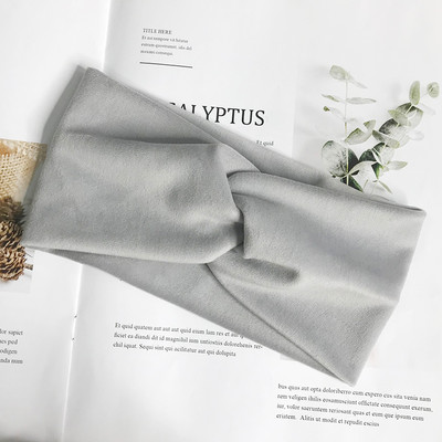 Bentiță pentru femei de culoare solidă Turban lat Twist tricotat Bentita de păr din bumbac Accesorii pentru păr Machiaj înnodat Bandă pentru cap Bijuterii pentru bebeluși