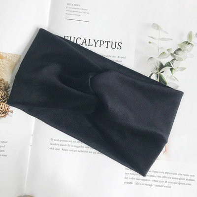 Bentiță pentru femei de culoare solidă Turban lat Twist tricotat Bentita de păr din bumbac Accesorii pentru păr Machiaj înnodat Bandă pentru cap Bijuterii pentru bebeluși