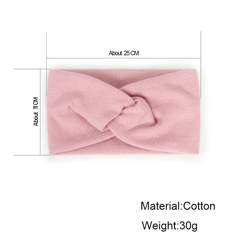 Bentiță pentru femei de culoare solidă Turban lat Twist tricotat Bentita de păr din bumbac Accesorii pentru păr Machiaj înnodat Bandă pentru cap Bijuterii pentru bebeluși