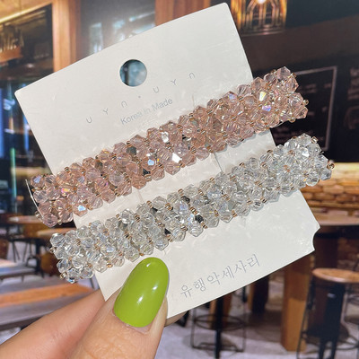 Modne kristalne proljetne kopče za kosu Igle Ručno izrađene perle Ukosnice za kosu za žene Djevojke Modni jednostavni dodaci za kosu Pokrivala