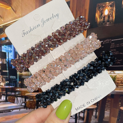 Modne kristalne proljetne kopče za kosu Igle Ručno izrađene perle Ukosnice za kosu za žene Djevojke Modni jednostavni dodaci za kosu Pokrivala