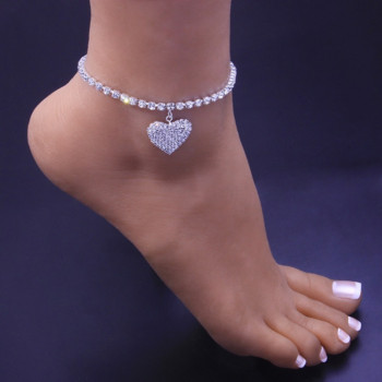 Νέα μόδα πολυτελή ποδαράκια ζιργκόν για γυναίκες Καρδιά πόδι με αλυσίδα πάρτι παραλίας Μοντέρνα γυναικεία αξεσουάρ Βραχιόλι στον αστράγαλο Δώρο κοσμήματα