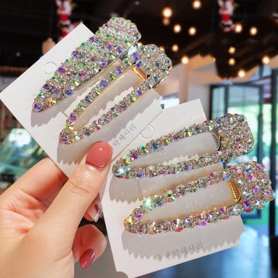1 ΤΕΜ. New Korea Full Crystal Μαλλιά Κλιπ για Γυναικεία Κορίτσια Μόδα Μαργαριτάρια φουρκέτες για κορίτσι Barrettes Αξεσουάρ μαλλιών Στολίδι μαλλιών