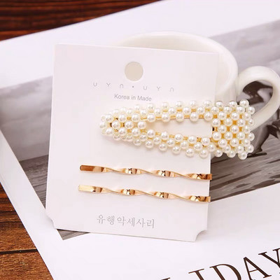 1 set modnih ženskih djevojaka Elegantne biserne kopče za kosu Slatka pokrivala za glavu Ukosnice Ukosnice Traka za glavu Dodaci za kosu Ukrasi za kosu