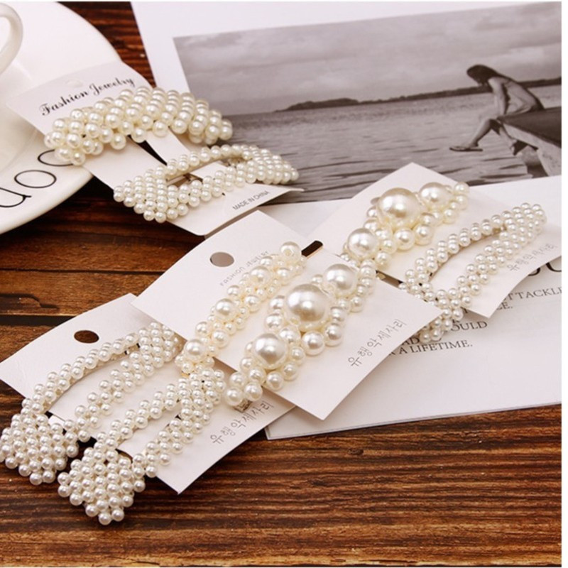 1 set modnih ženskih djevojaka Elegantne biserne kopče za kosu Slatka pokrivala za glavu Ukosnice Ukosnice Traka za glavu Dodaci za kosu Ukrasi za kosu