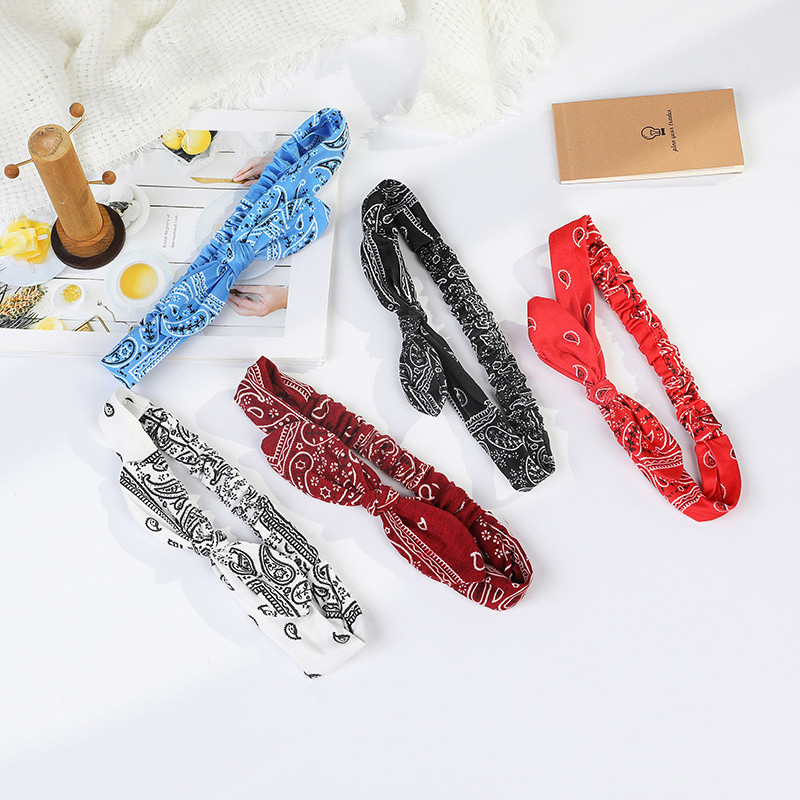 Boho Naiste Pehme Solid Print Peapaelad Uued Vintage Cross Knot Elastsed Juuksepaelad Turban Bandanas Tüdrukutele Juuksed Käed Juukseaksessuaarid