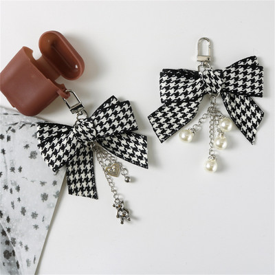 „Bowknot“ deimantais inkrustuotas raktų pakabukas „Airpods“ belaidės „Bluetooth“ ausinių priedai, meškiuko pakabukas, skirtas moteriškam krepšiui, raktų pakabukai