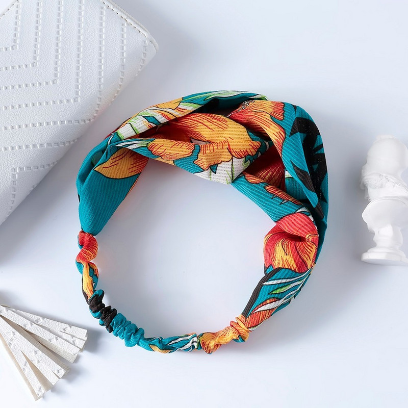 2022 Slatke elastične trake za glavu s prugama za žene Djevojke Traka za kosu s cvjetnim printom Traka za kosu Bandane Traka za kosu Dodaci za pokrivala