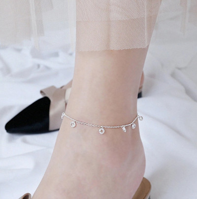 Чакра скъпоценен камък и талисман от лотос - Гривна за глезен със 7 чакри - Йога глезен