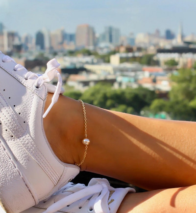 Чакра скъпоценен камък и талисман от лотос - Гривна за глезен със 7 чакри - Йога глезен