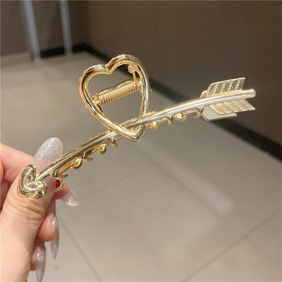 Agrafe cu gheare de păr din metal cu model S pentru femei Cleme de păr geometrice de epocă Bentita de crab de baie Agraf de păr Accesorii de păr pentru fete