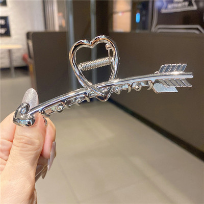 Agrafe cu gheare de păr din metal cu model S pentru femei Cleme de păr geometrice de epocă Bentita de crab de baie Agraf de păr Accesorii de păr pentru fete